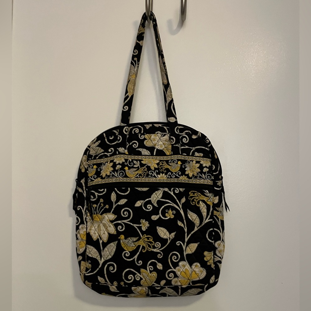 Vera Bradley Zip Top Tote Bag - Yellow Bird Print